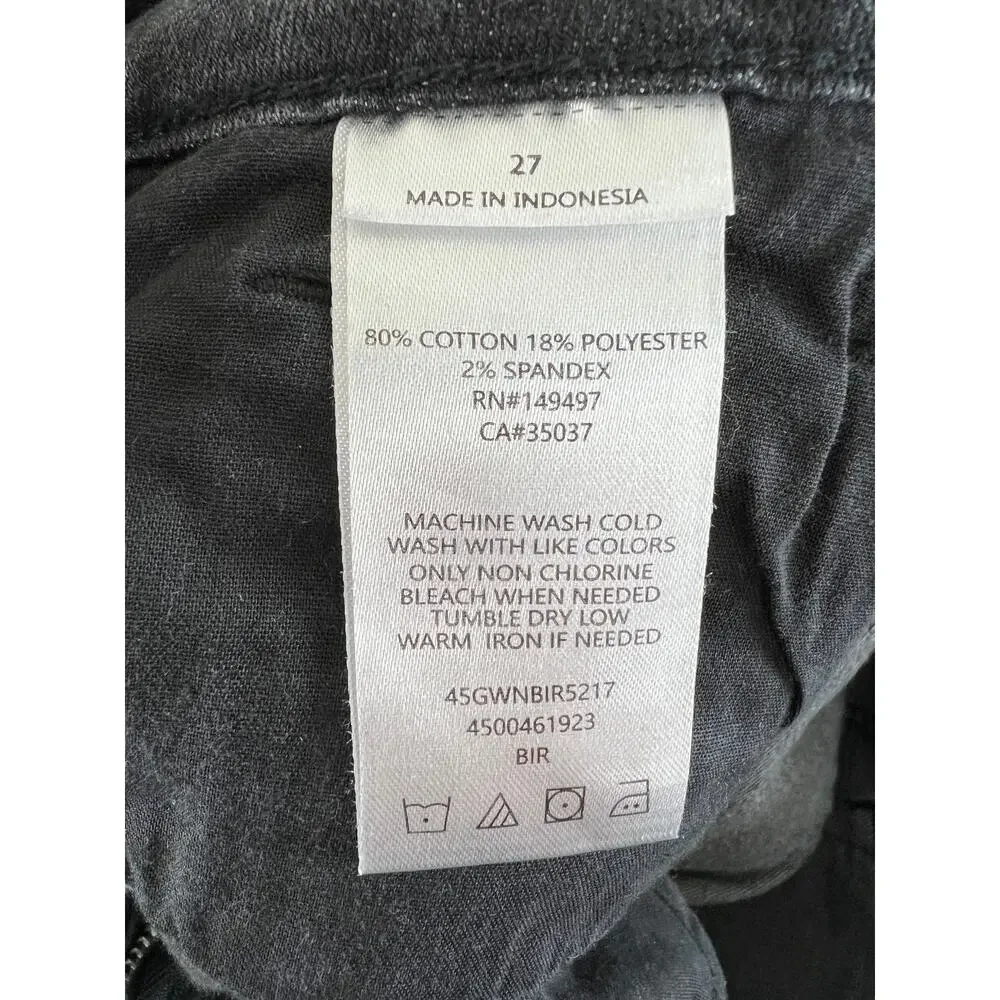 Joe's Jeans Black Cotton Blend High Rise Wide Leg Cropped Denim Jeans Size 27